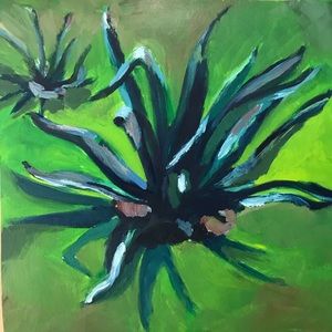 Original The Agave Succulent Plant painting Oil